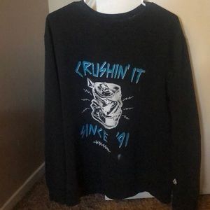 black volcom sweater
